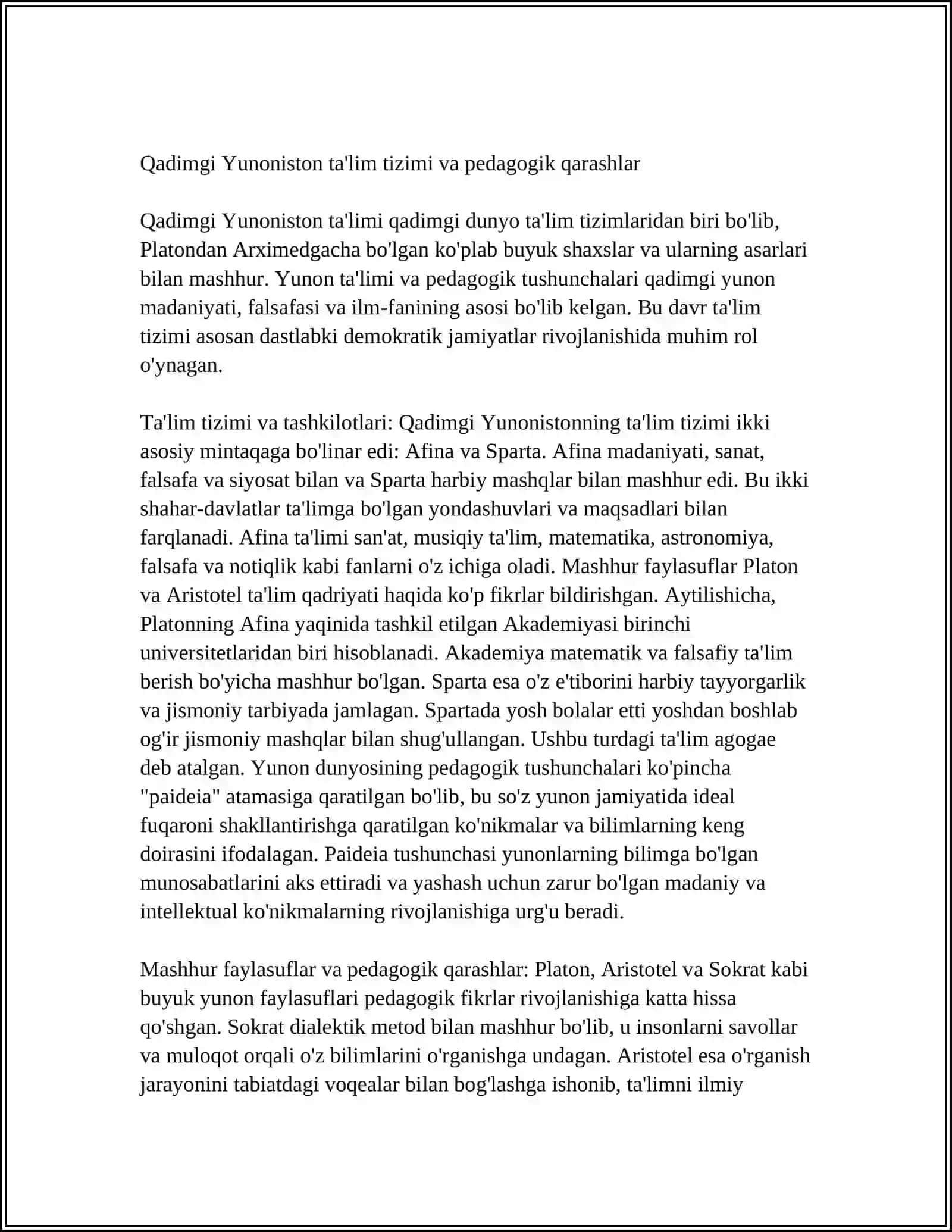 ENG QADIMGI DAVRLARDA TA'LIM TARBIYA VA PEDOGOGIK FIKRLAR 4