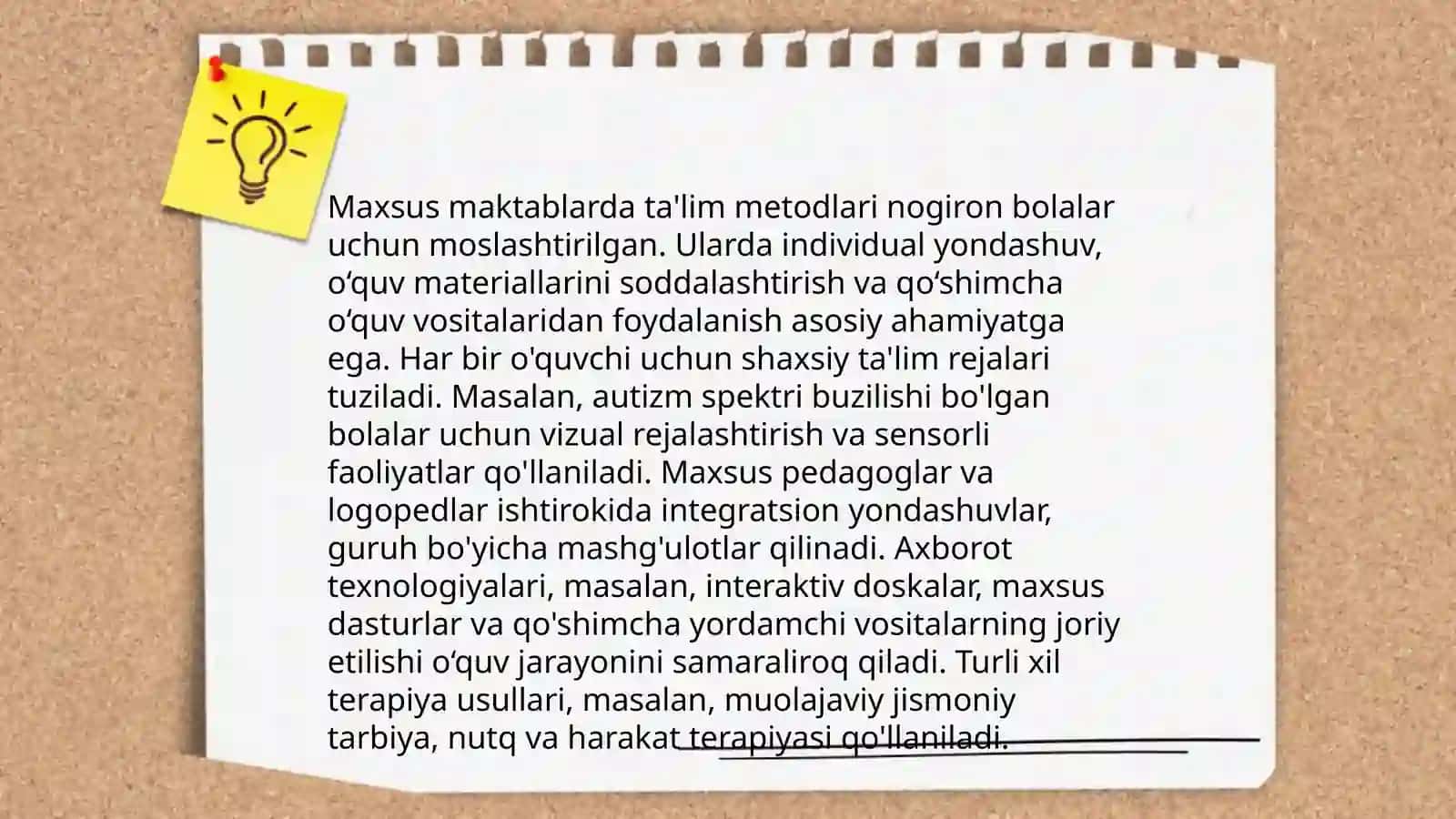 Ruhiy rivojlanishi sustlashgan bolalar uchun maxsus umum ta'lim maktablari 4