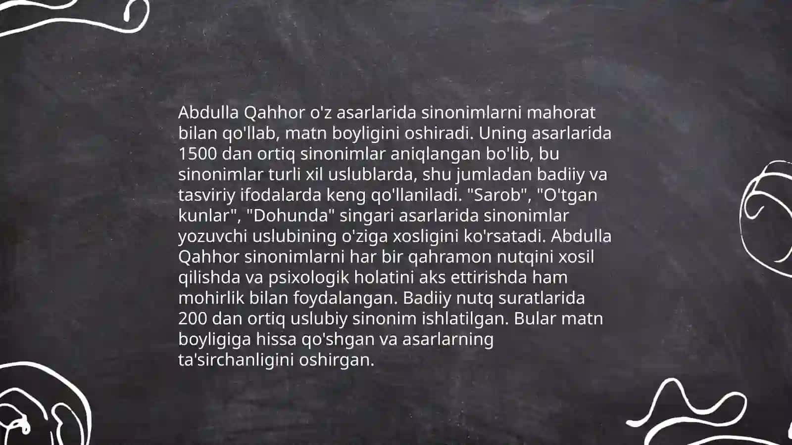 Abdulla Qahhor hikoyalari asosida omonim, sinonim, antonim lug'atlarni tuzish 4
