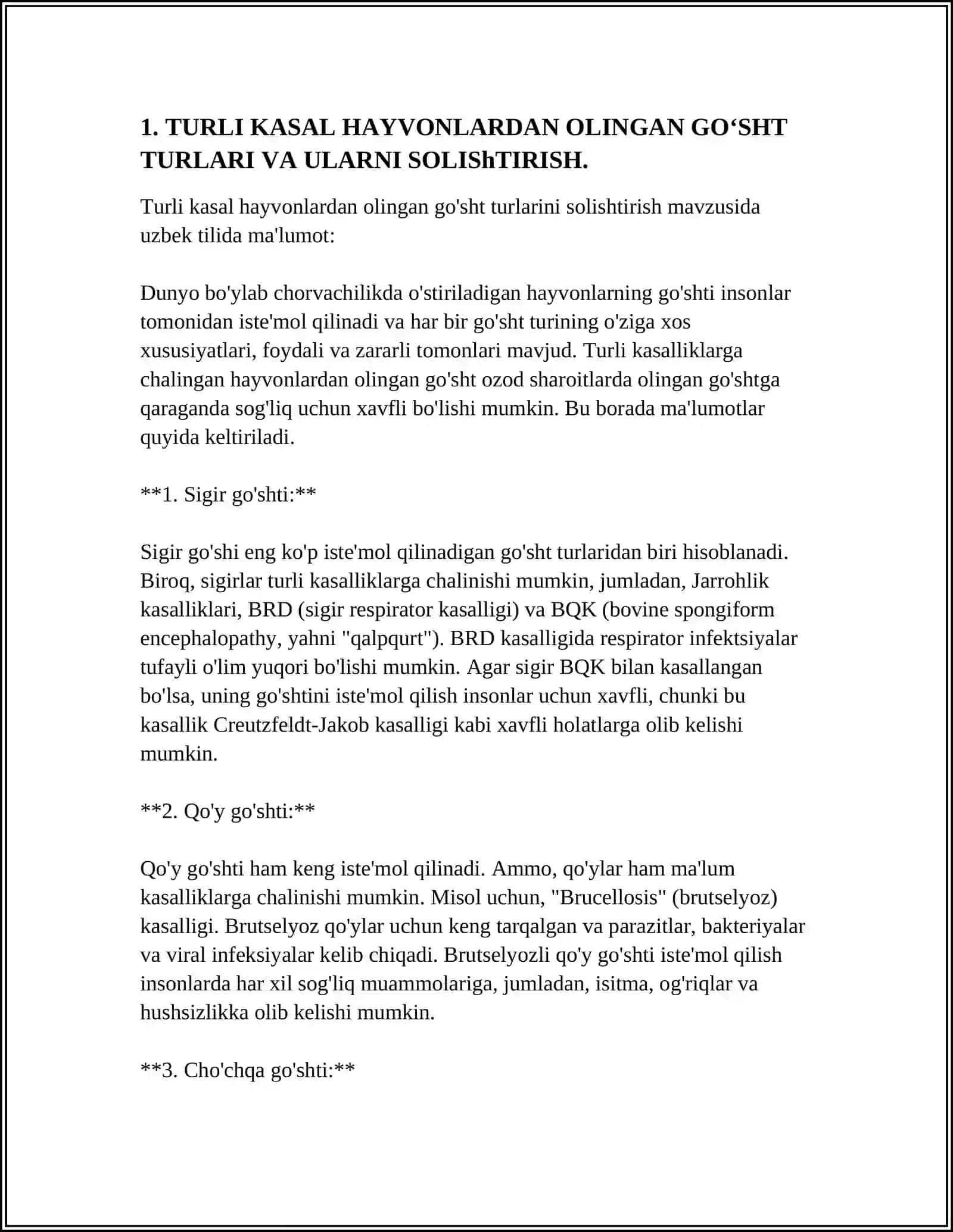 TURLI KASAL HAYVONLARDAN OLINGAN GO‘SHTLARNI ISHLATISH QOIDALARI 4