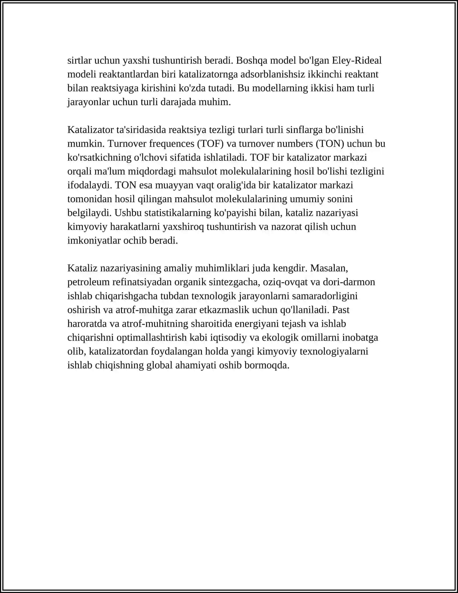 KATALIZ NAZARIYASI. FERMENTATIV KATALIZ 4