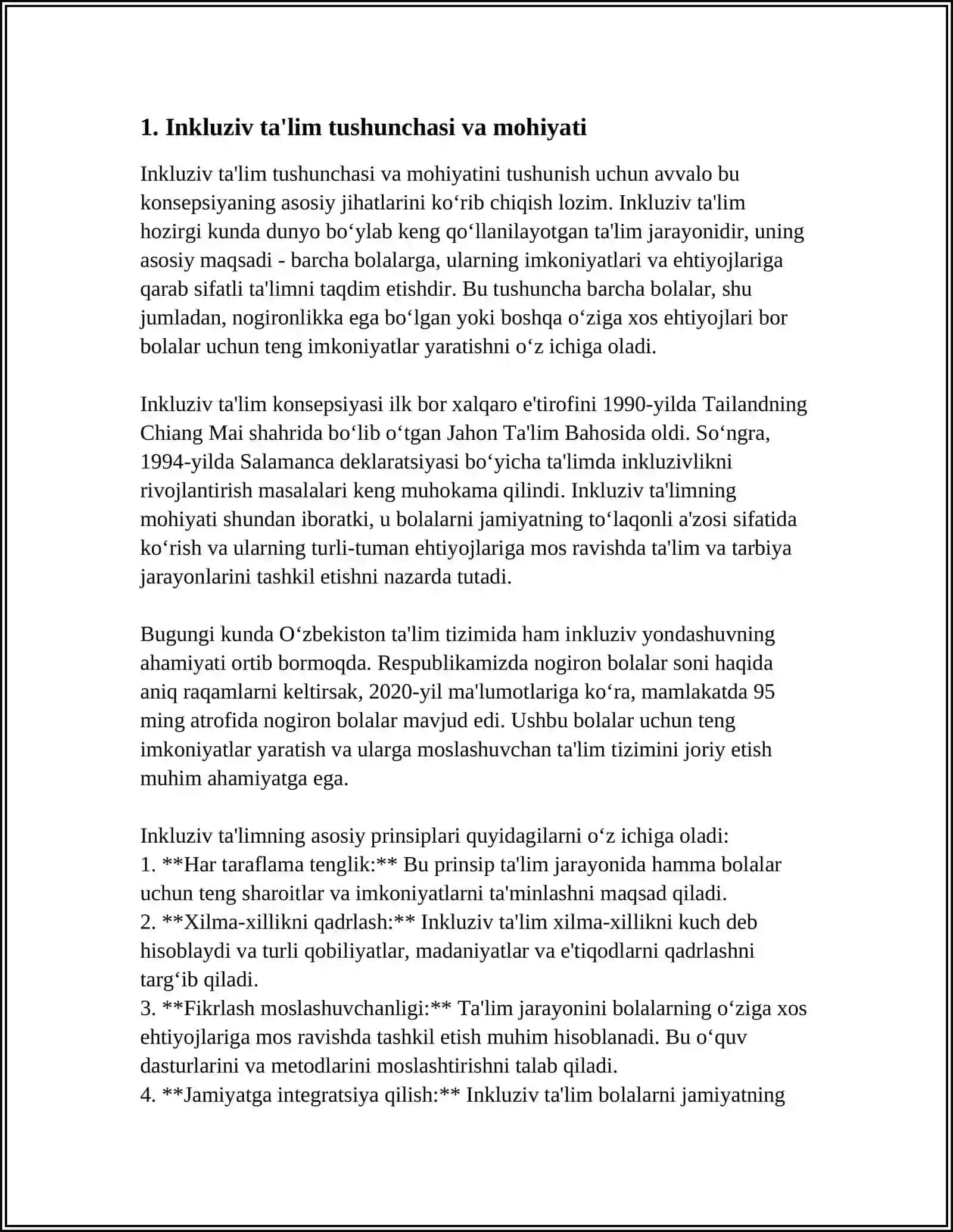 O‘zbekistonda inkluziv talimning meyoriy-huquqiy bazaa ini tahlil qilish 4