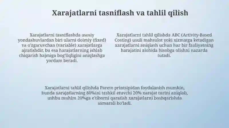 Ishlab chiqarish xarajatlarini boshqarish 4