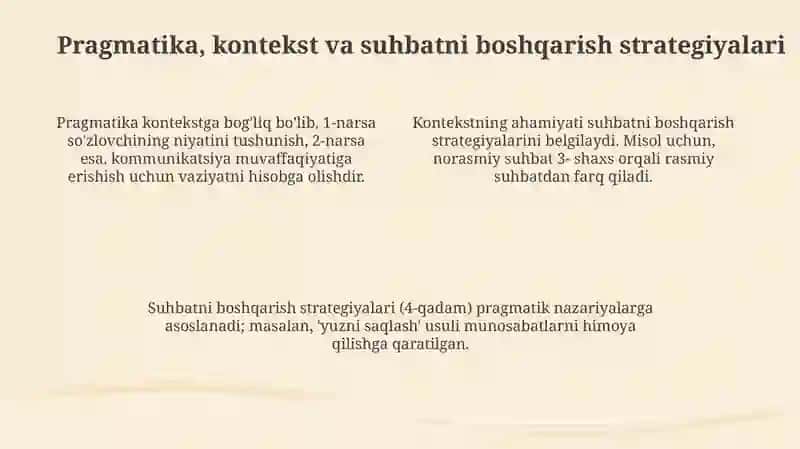Suhbatni rivojlantirish va tanqid qilish 4