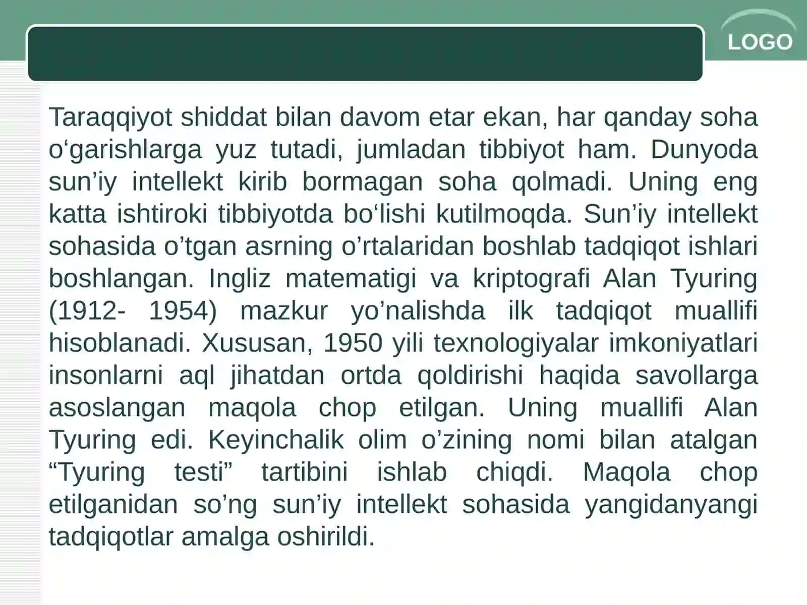 Tibbiyotda raqamli texnologiyalar fanining asosiy bosqichlari. VR texnologiyasiga asoslangan hisoblash anatomiyasi. Tibbiyotga oid mobil ilovalar va ularning qo’llanilishi 4