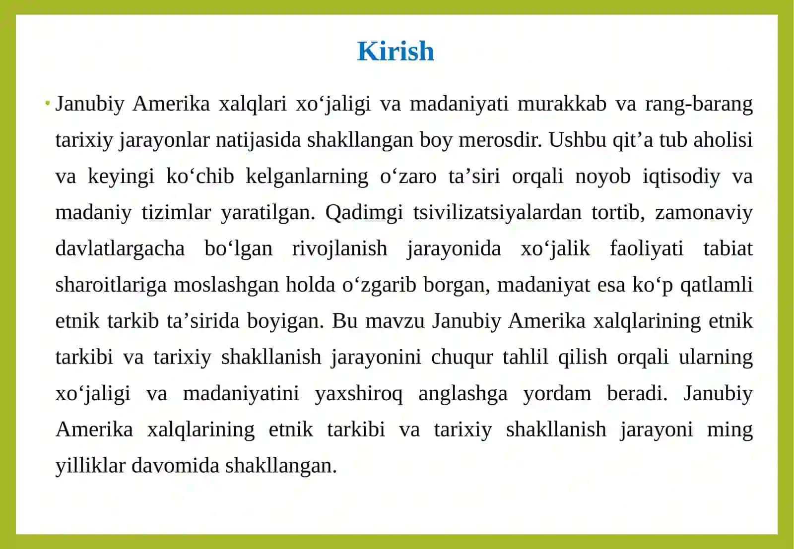 Janubiy Amerika xalqlari xojaligi va madaniyati 4