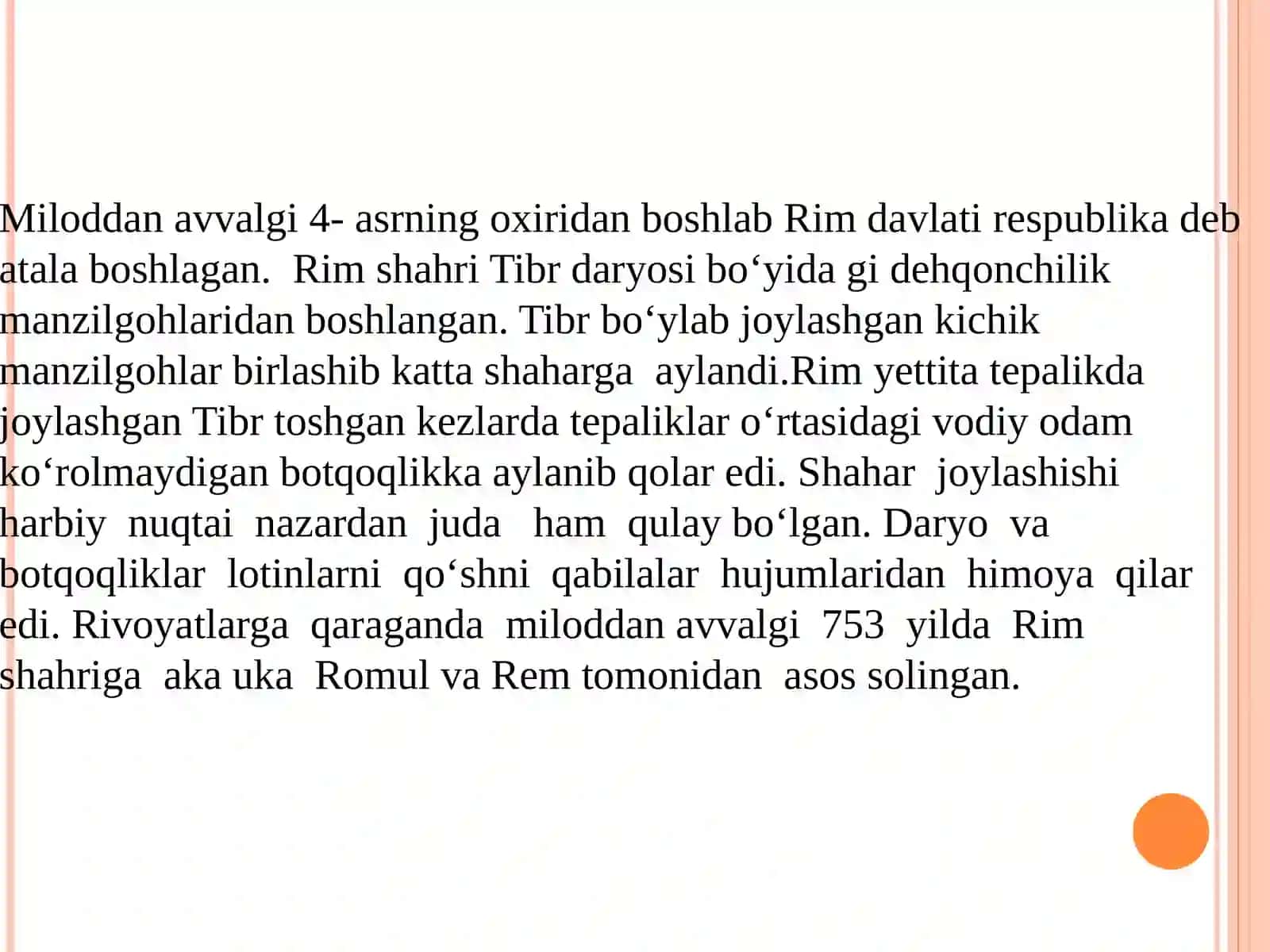 Rim davlating Tashkil topishi va respublikaning o’rnatilishi 4