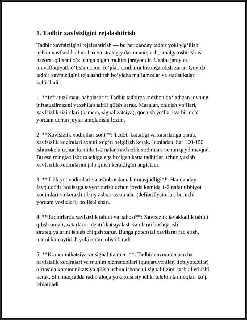 OMMAVIY SPORT MUSOBAQALARINI TASHKILLASHTIRISHDA XAVFSIZLIKNI TA'MINLASH MASALALARI 4
