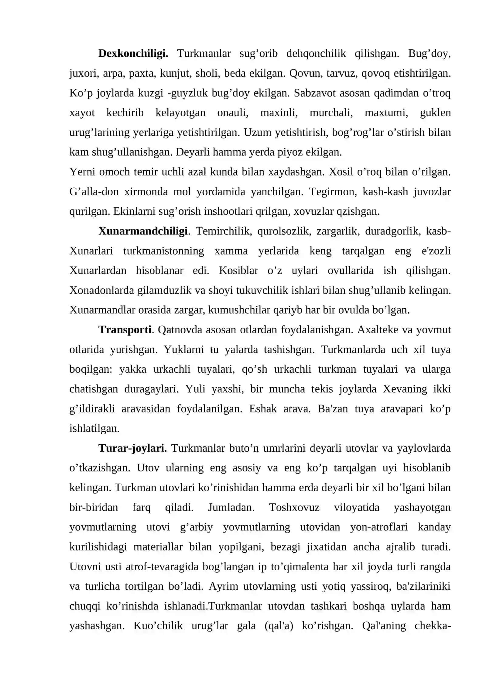 Turkman xalqi etnologiyasi. 4