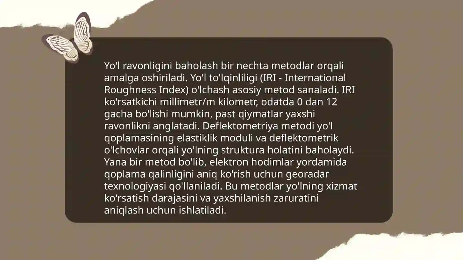 Ko'ndalang yo'nalishdagi ravonlikni o'lchash asboblari 4