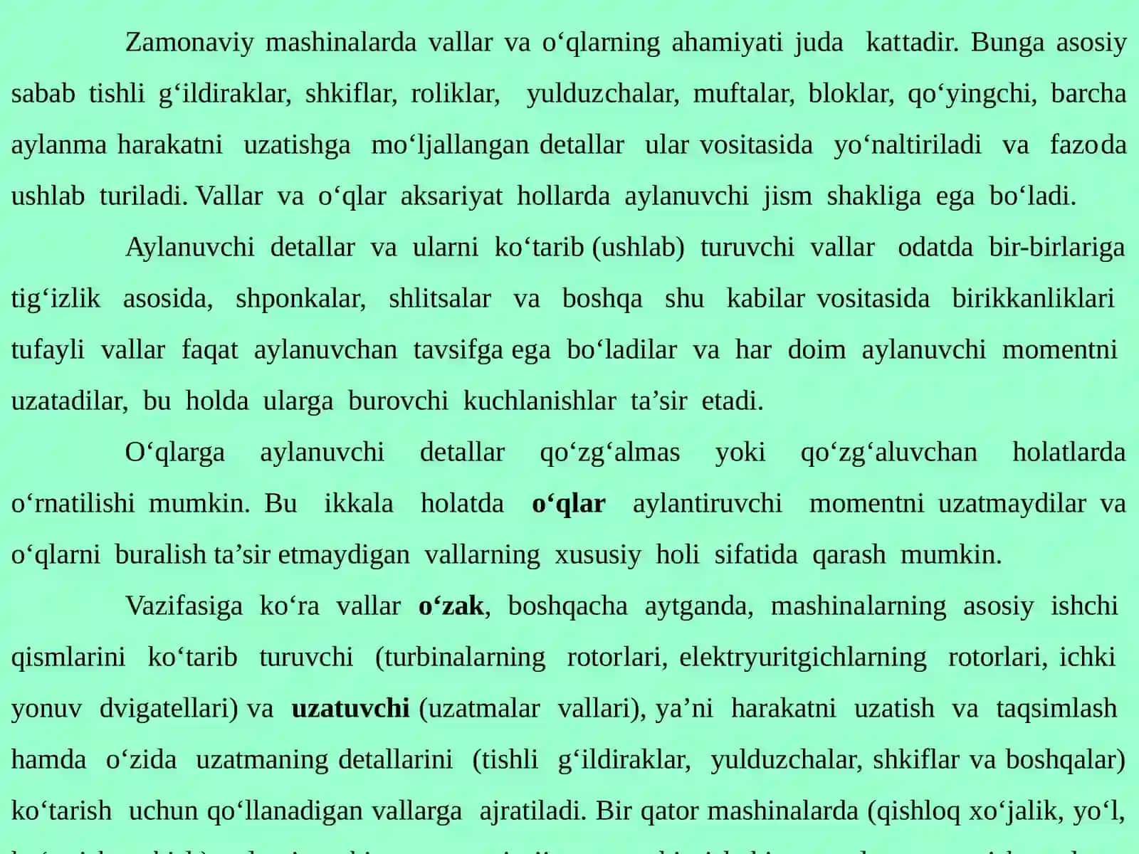 Vallar va o’qlar. Vallar va o‘qlarning tuzilishi va ular uchun ishlatiladigan mate­ri­allar. Sirpanish podshipniklari. Dumalash podshipniklari. Dumalsh podshipniklari to`g`risida umumiy ma`lumotlar 4