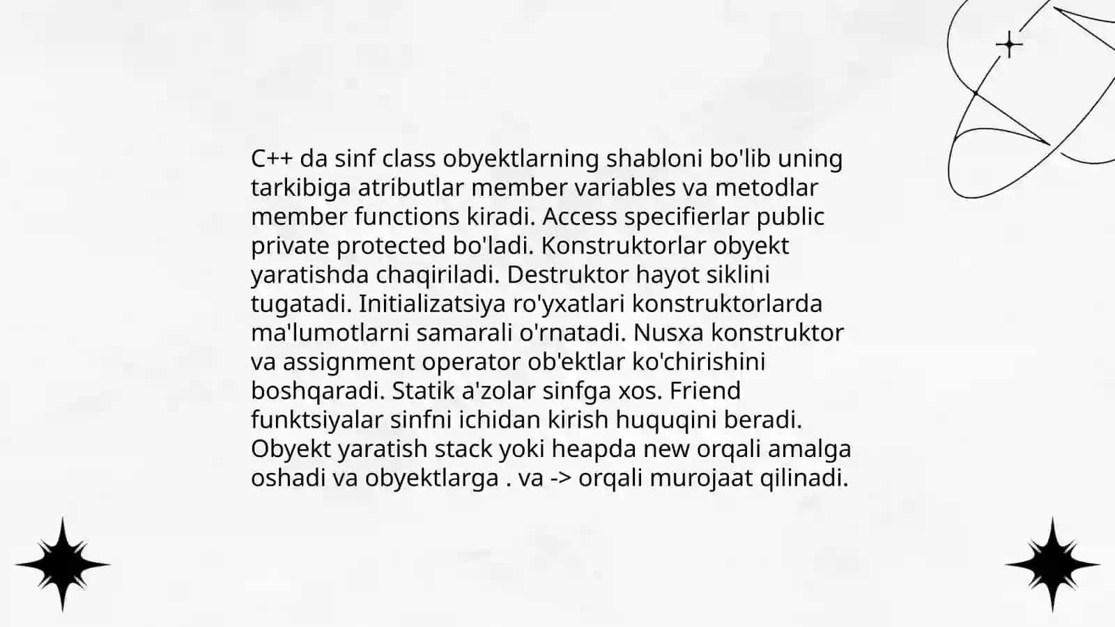 Obyektga yo'naltirilgan dasturlashga kirish C++ mavzusi 4