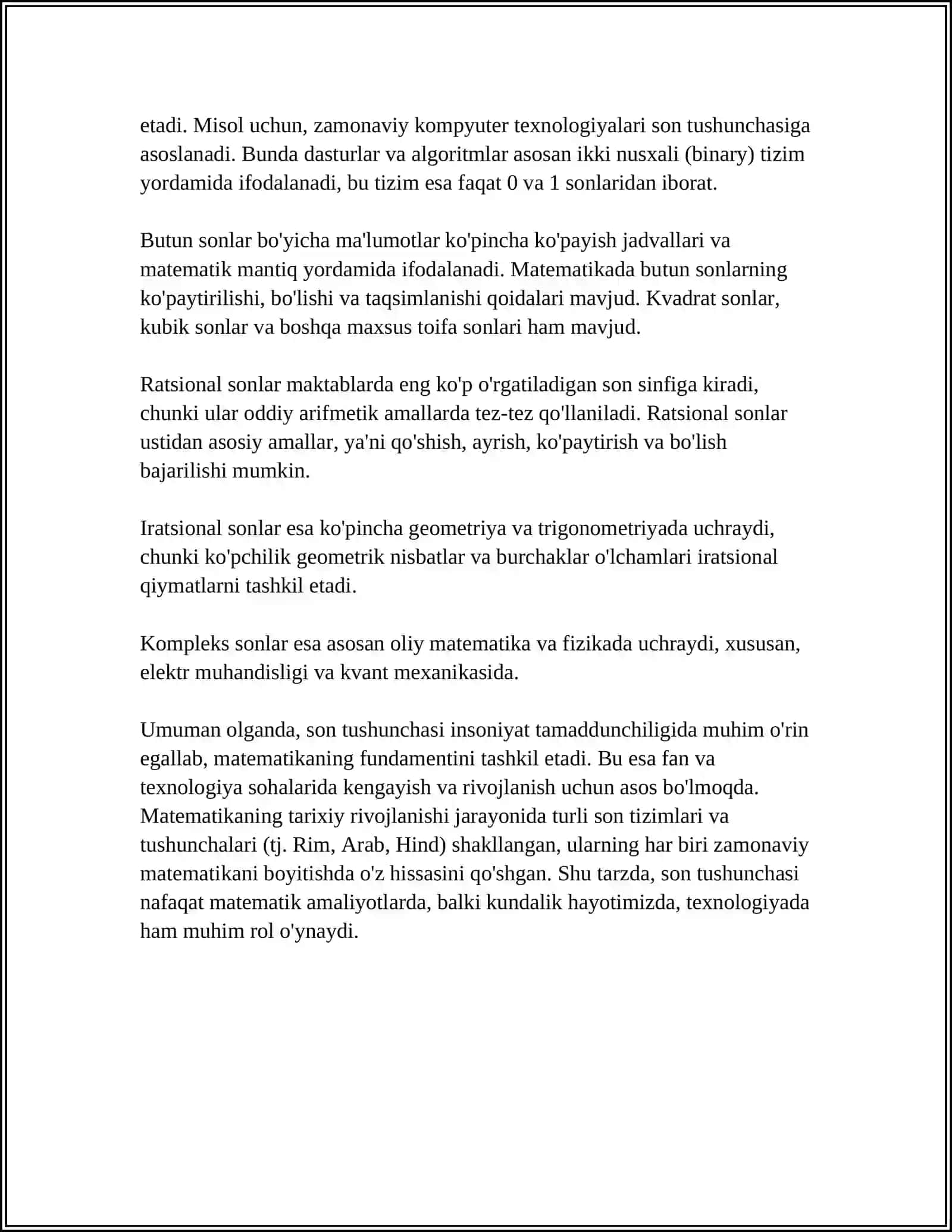 SON VA SANOQ TUSHUNCHASINI SHAKLLANTIRISH BOSQICHLARI 4
