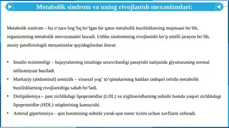 METABOLIK SINDROM KELIB CHIQISHINING BIOKIMYOVIY ASOSLARI VA ASORATLARI 4