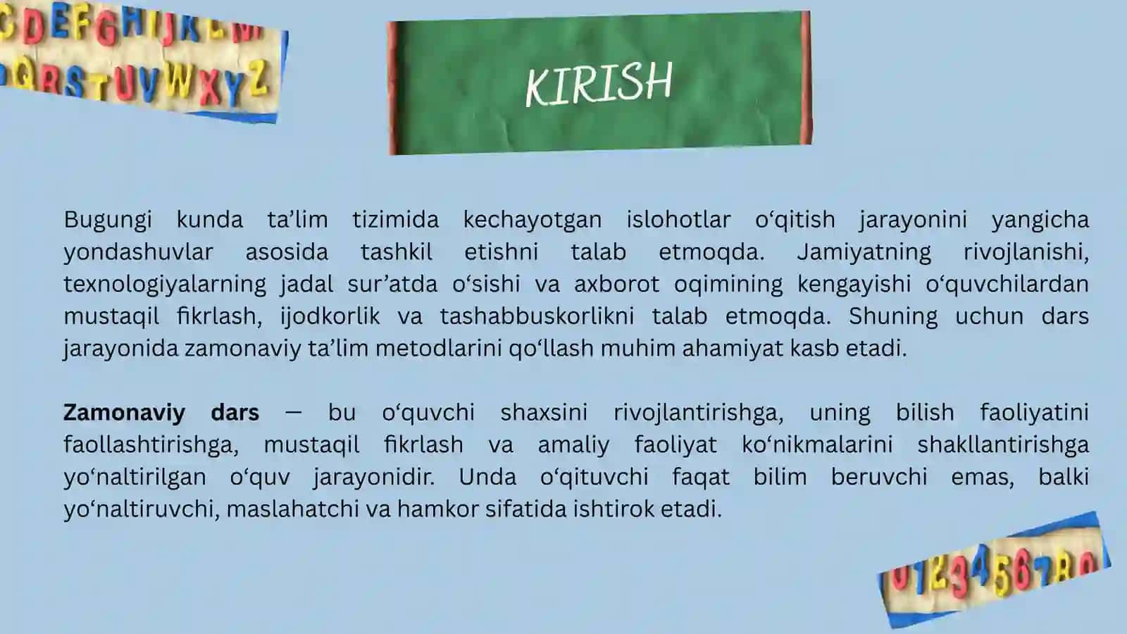 Zamonaviy darslarni tashkil etishda ta’lim metodlarining mohiyati va mazmuni 4