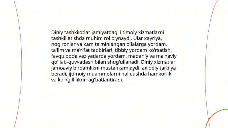 Diniy tashkilotlar faoliyati mavzusida essе tayyorlash 4