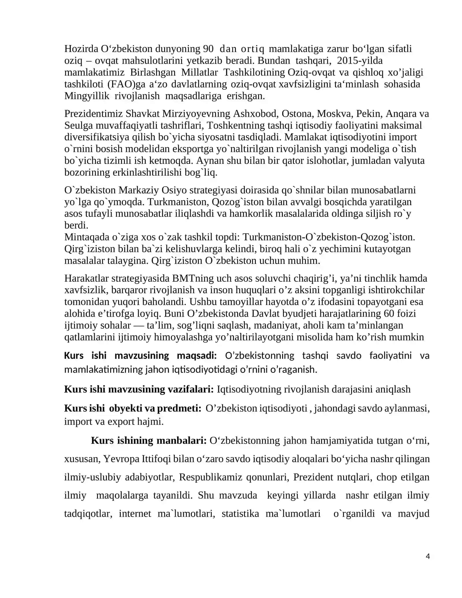 O`ZBEKISTON TASHQI SAVDO MUNOSABATLARI 4