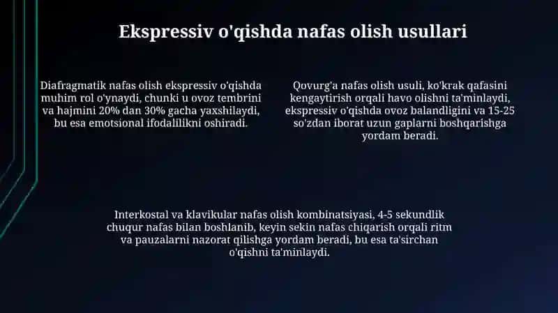 Nafasni boshqarish asoslari va nutq fiziologiyasi 4