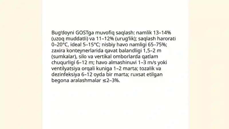 Un ishlab chiqarish gost standart boyicha 4