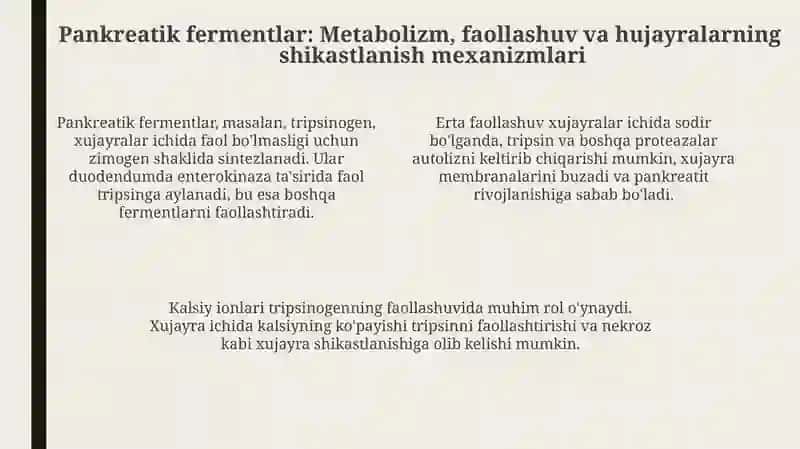 O'tkir pankreatit kelib chiqishni biokimyoviy asoslari 4