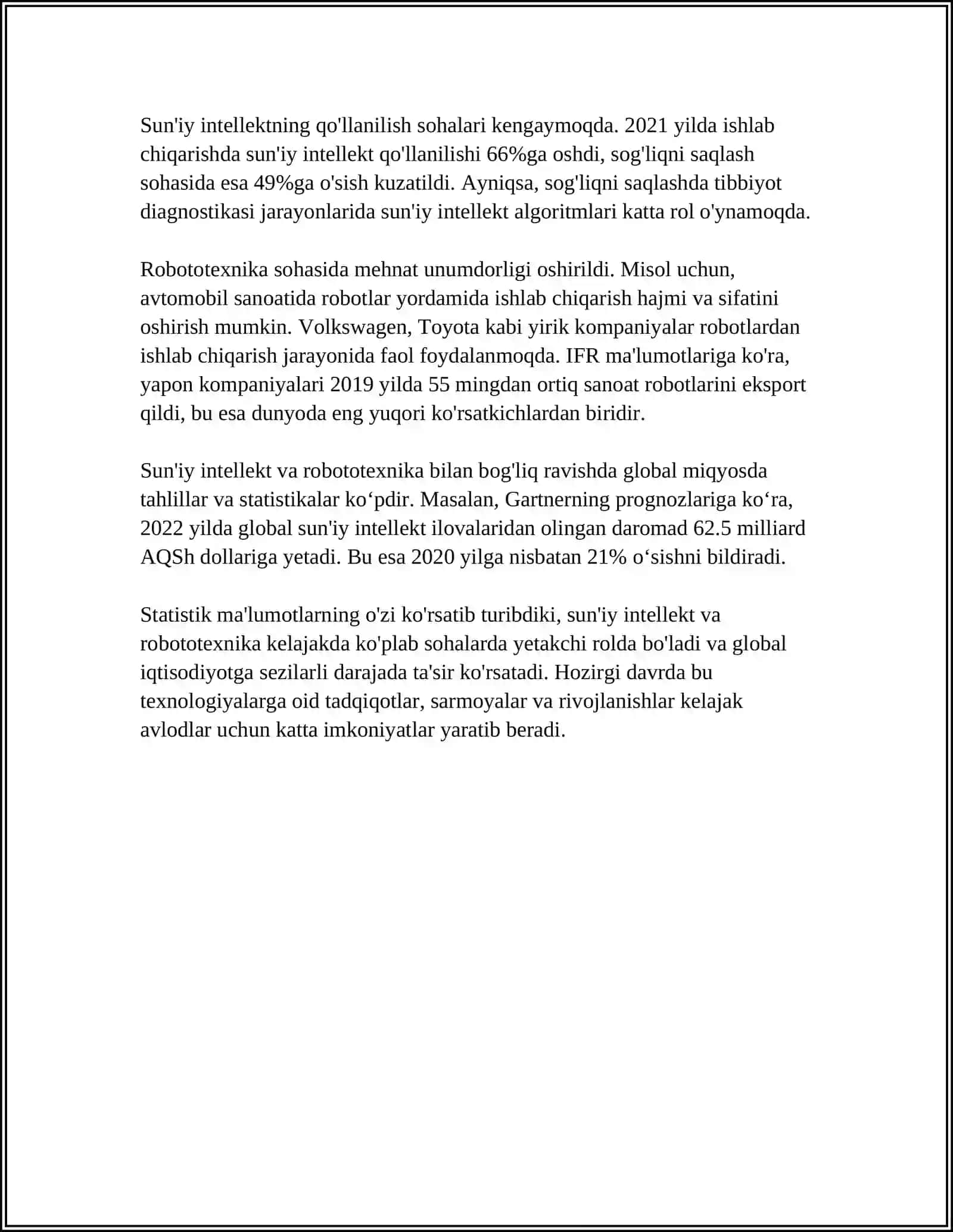 INTELLEKTUAL BOSHQARUV TIZIMLARINI ROBOTOTEXNIKA YO'NALISHIDA QO'LLASH ISTIQBOLLARI 4