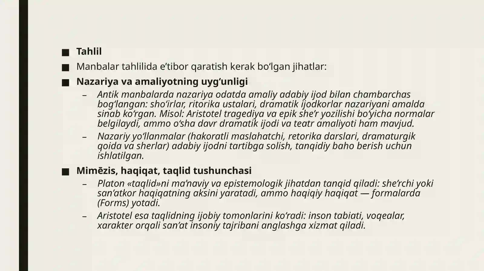 G'ARB ADABIY NAZARIY TAFAKKURI TARIXIGA OLD MANBALAR TAHLILI 4