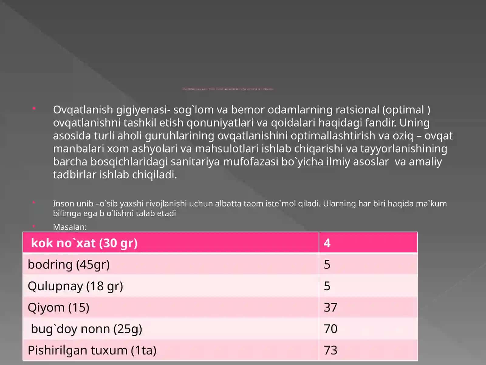 Inson salomatligining valeologiyaamaliyoti uchun zaruriy sifat ko`rsatkichlari 4