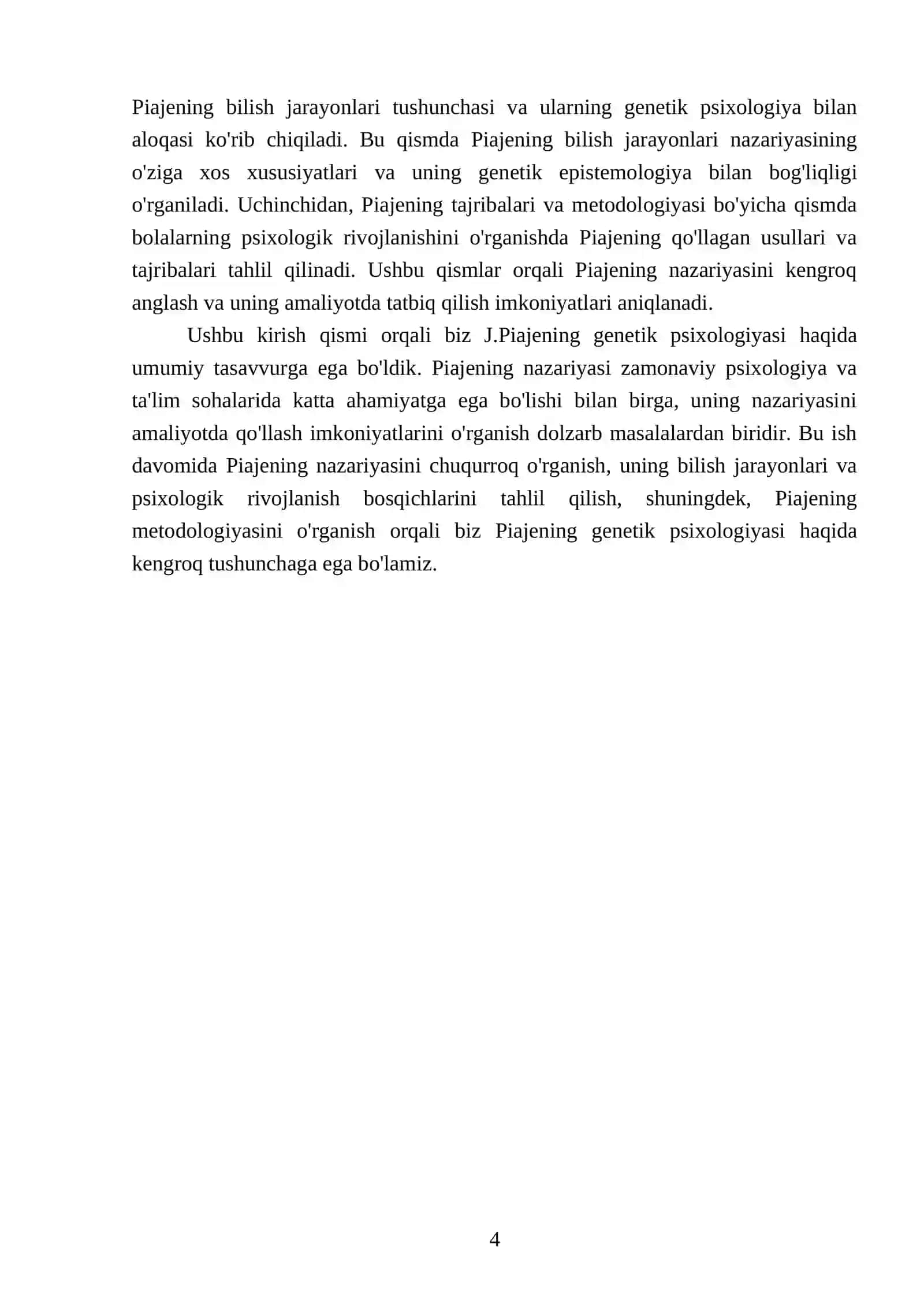 J.Piajening genetik psixologiyasi toʼgʼrisida qisqacha sharhi 4