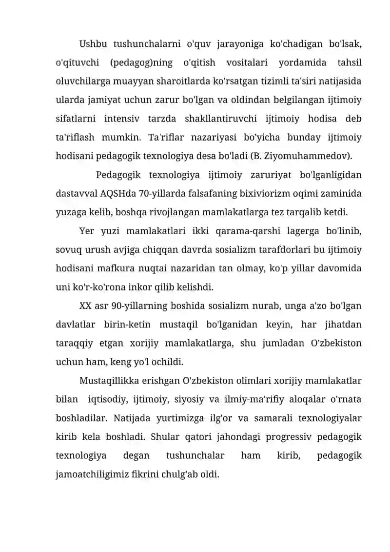 Zamonaviy pedagogik texnologiyalar va ularni tanlash tamoyillari 4