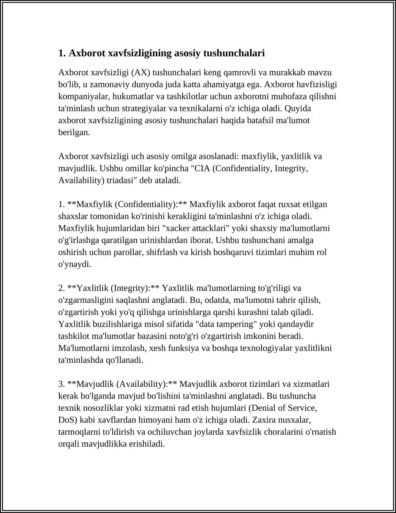 TARMOQDA AXBOROT XAVFSIZLIGI VA AXBOROTLARNI HIMOYALASH USULLARI 4