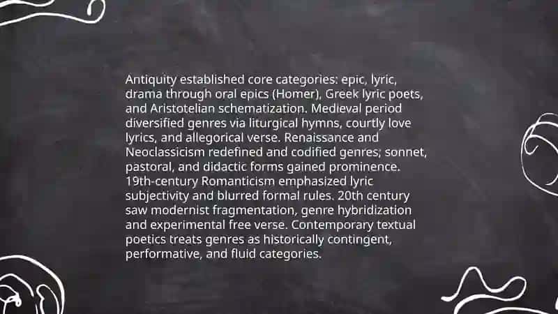Poetic genres and their status in textual poetics 4