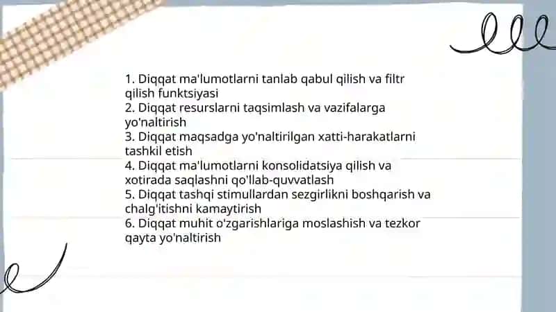Diqqatning taʼrifi va psixologik mohiyati 4