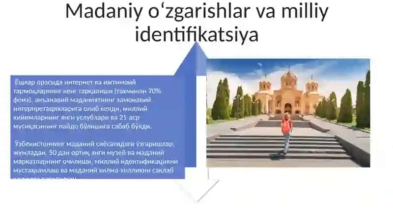 Oʻzbekiston Respublikasidagi ijtimoiy oʻzgarishlar mavzusida slayd 4