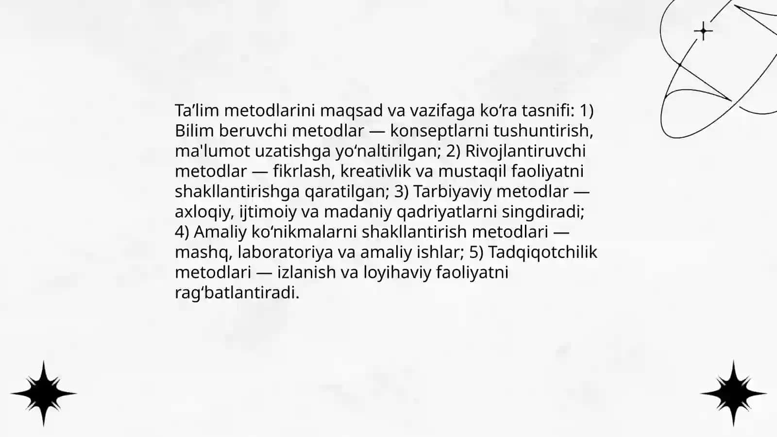 Taʼlim metodlarini tasniflash 4