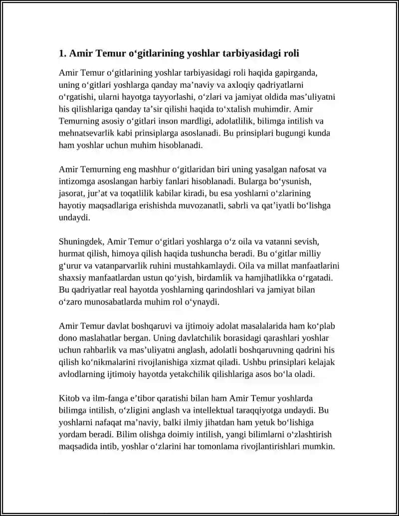 AMIR TEMUR O‘GITLARINING TARVIYABIY AHAMIYATI 4