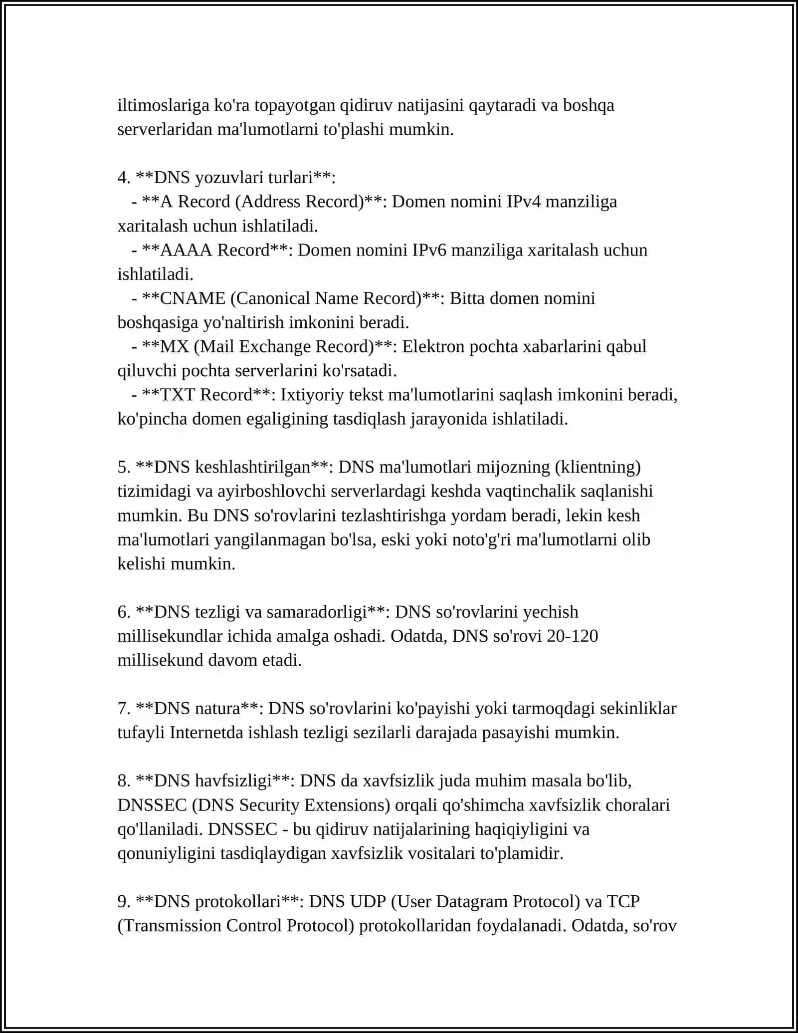 WINDOWS OPERATSION TIZIMIDA DNS XIZMATINI SOZLASH 4