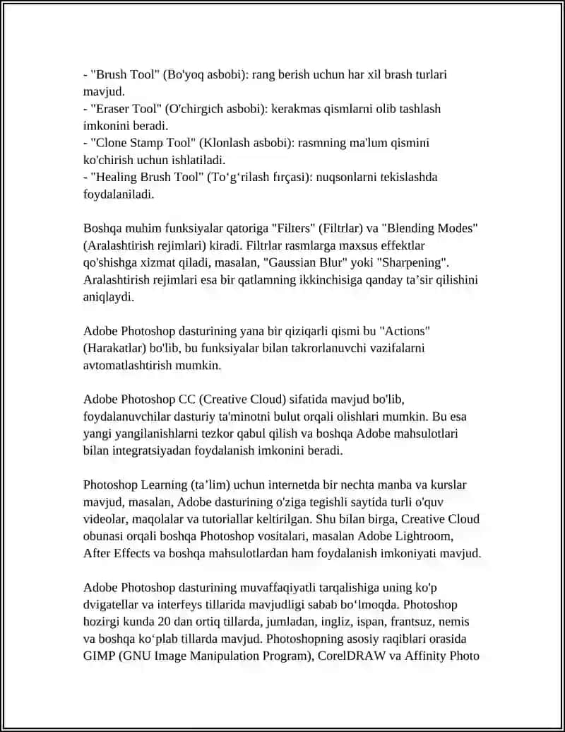 ADOBE PHOTOSHOP DASTURI 4