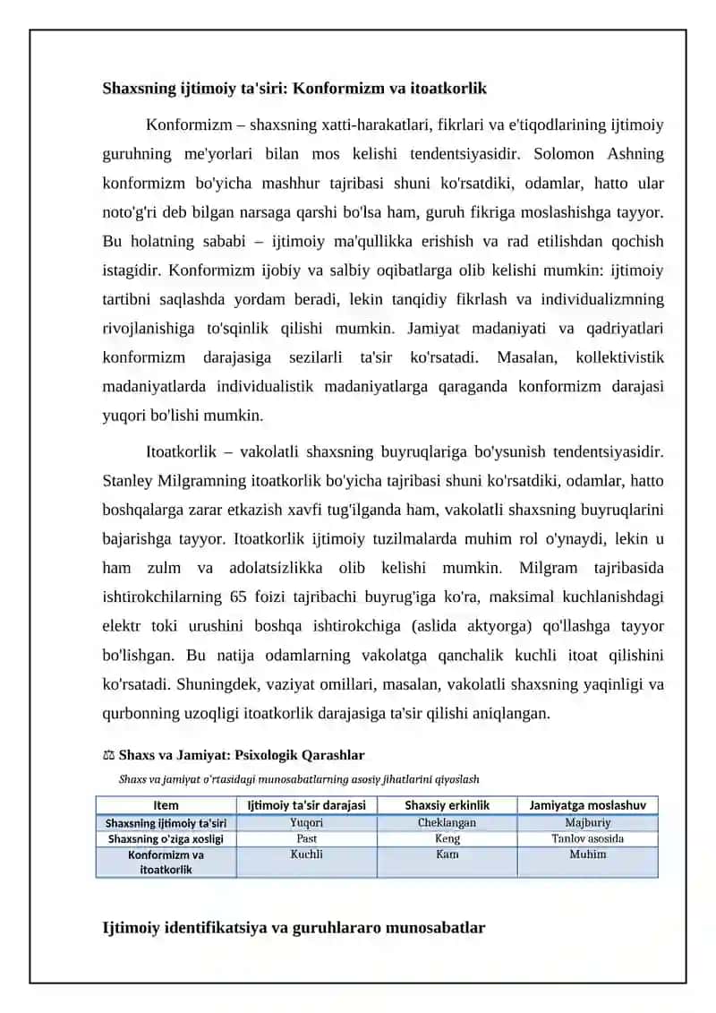Psixologiyada shaxs va jamiyat muammosi 4