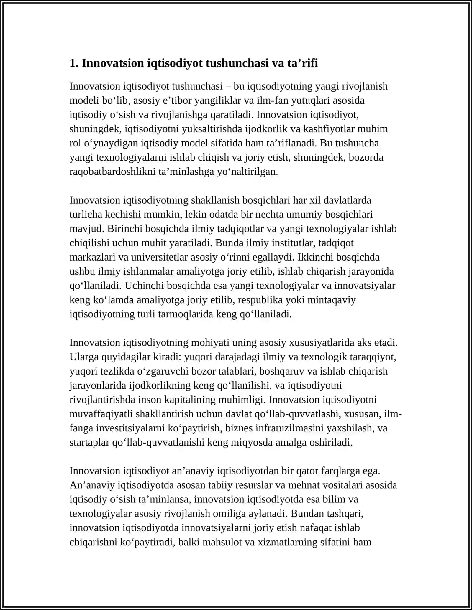 INNOVATSION IQTISODIYOTNING SAMARADORLIGI 4