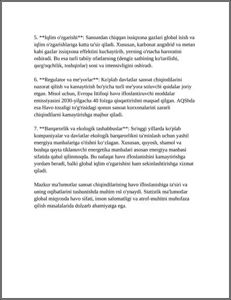 SANOATDAGI EKOLOGIK JARAYONLAR VA ULARNING ATROF-MUHITGA TA'SIRI 4
