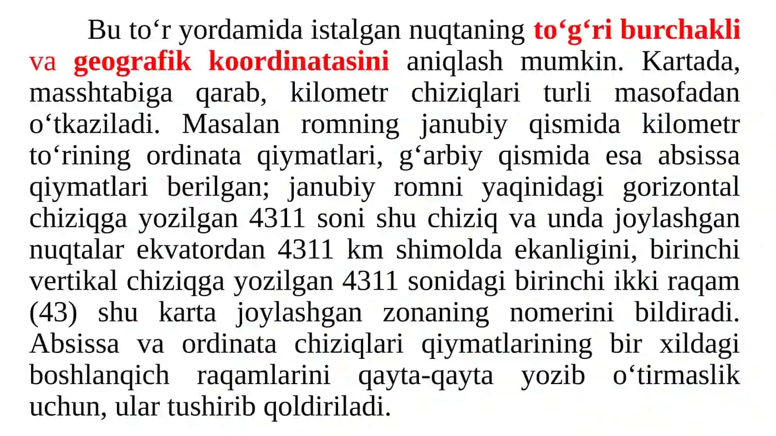 TOPOGRAFIK KARTA VA PLANLARNING VARAQLARGA BO‘LINISHI VA NOMENKLATURASI 4