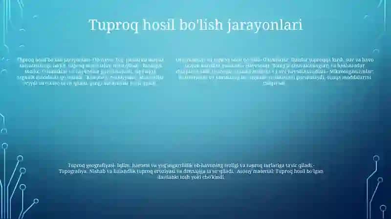 Organizmlar Va Tuproq Hosil BoʻLishi Hamda Geografiyasi 4