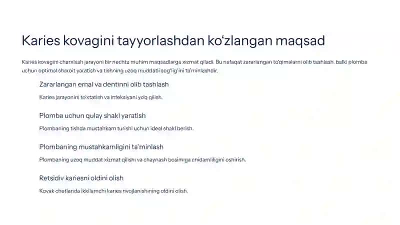 Karies kovaklarini tayyorlash usullari va prinsiplari 4