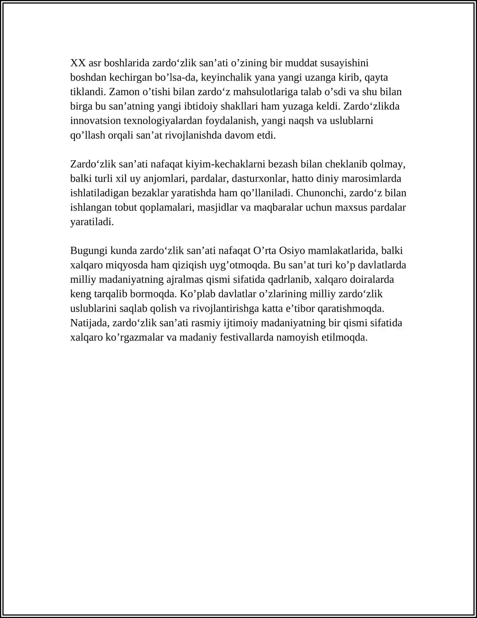 ZARDOʻZ USTALARI VA ZARDOʻZLIK MAKTABLARI 4