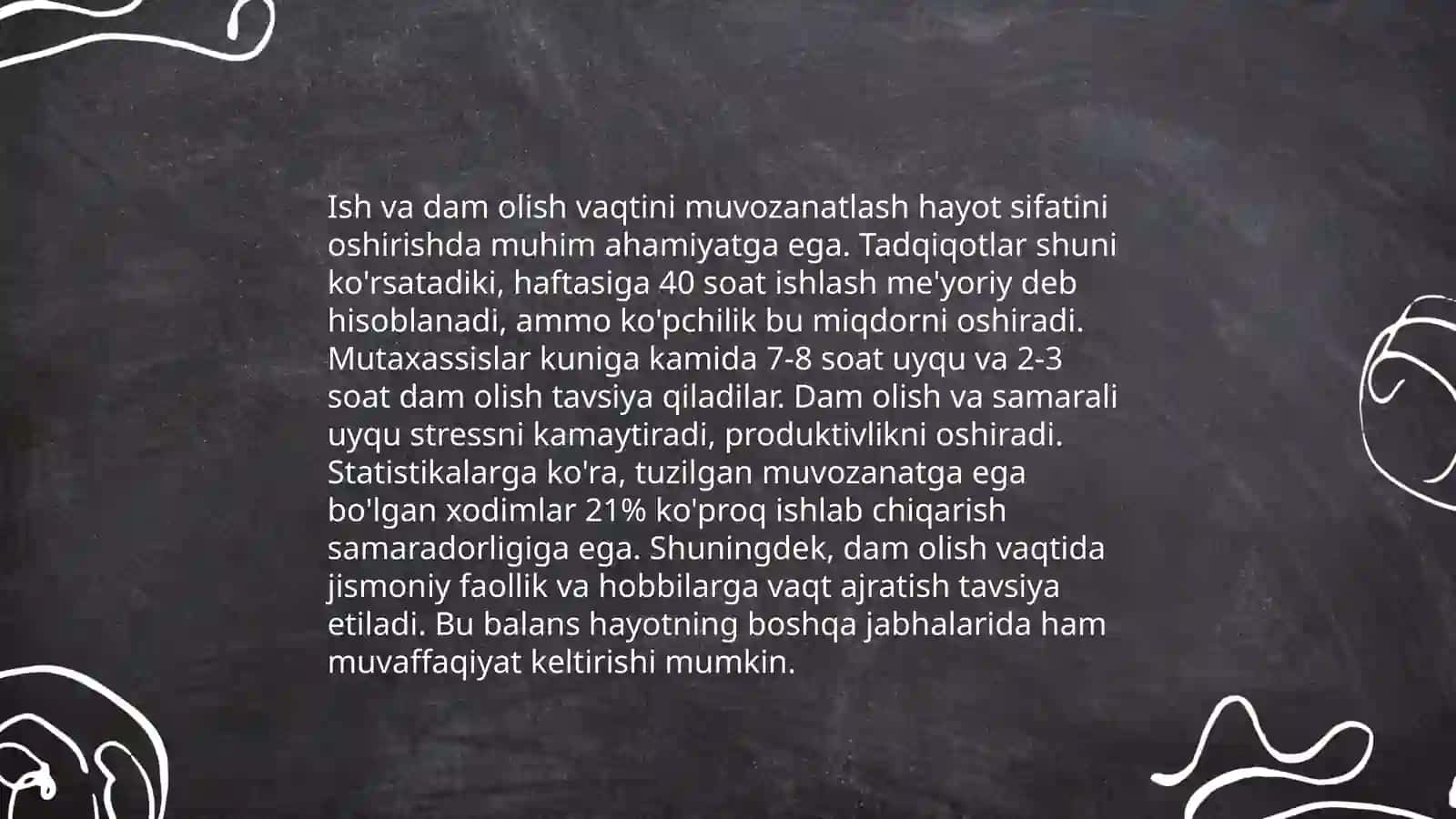 Bosh vaqt mazmuni 4