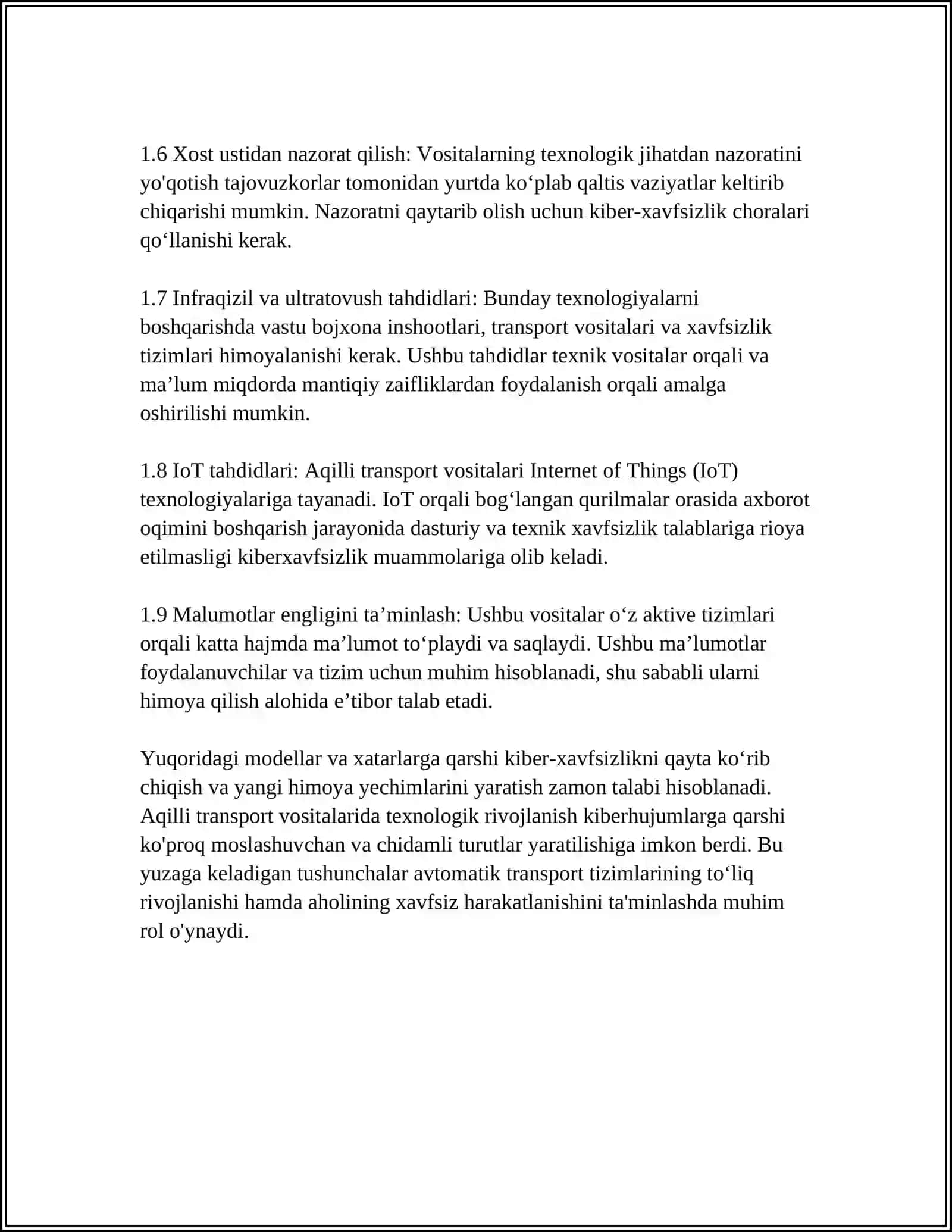 AQILLI TRANSPORT VOSITALARIDA KIBERHAVFSIZLIK MUAMMOLARI 4