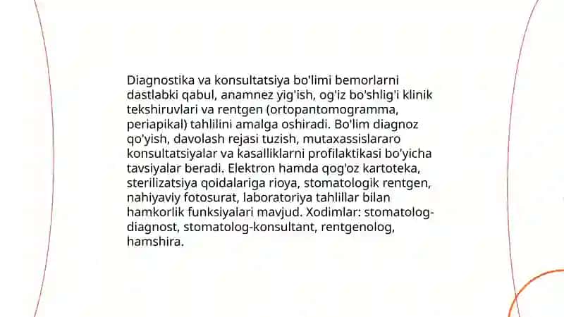 Davolash-profilaktika stomatologiya muassasalarining asosiy tarkibiy bo'linmalar 4