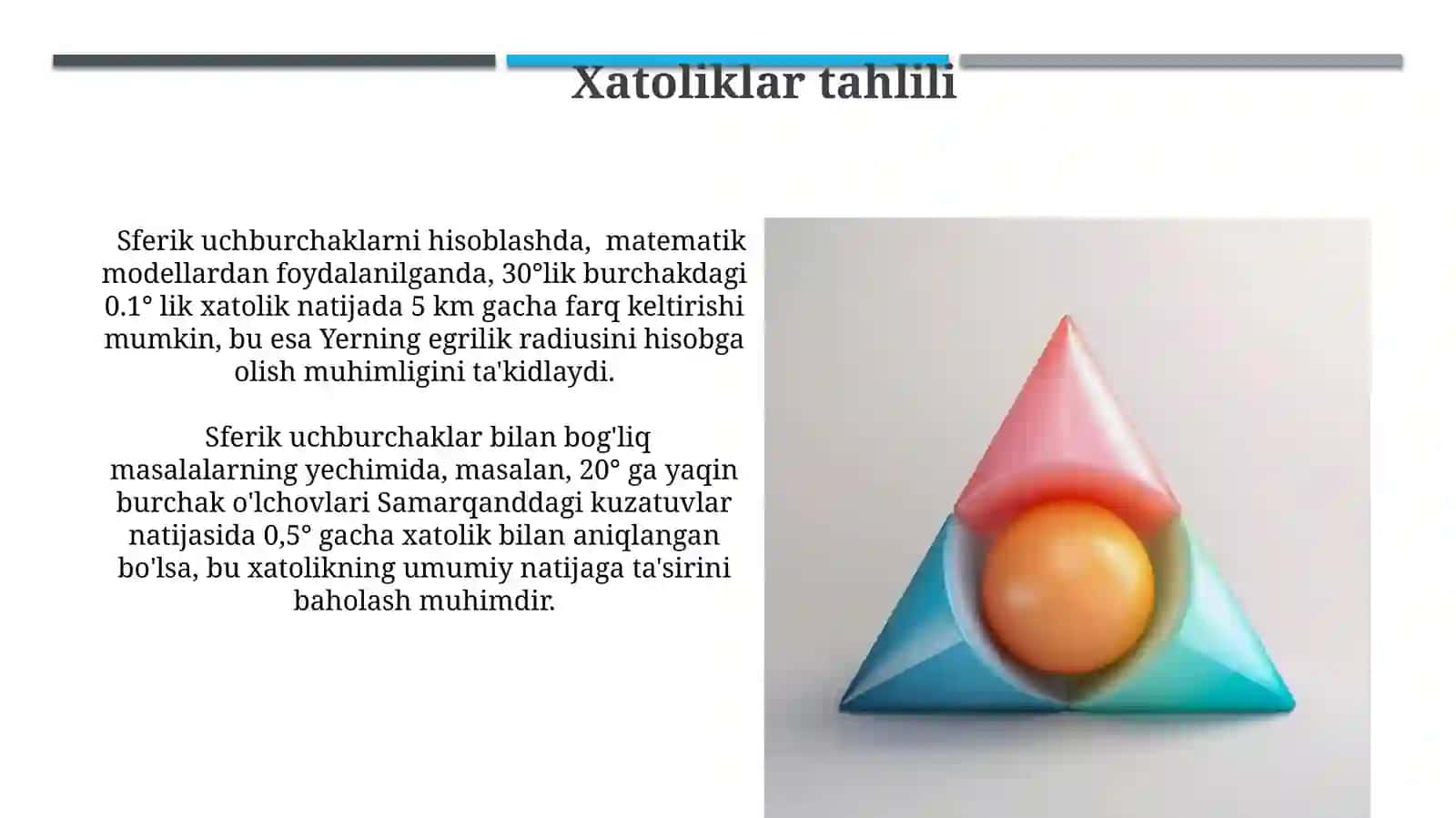 Sferik uchburchakka doir masalalar yechish metodikasi 4