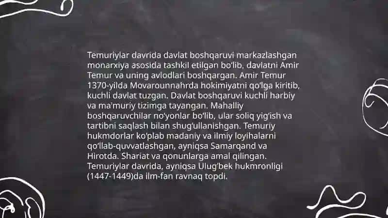 Amir Temur va Temuriylar davlati va huquqi 4