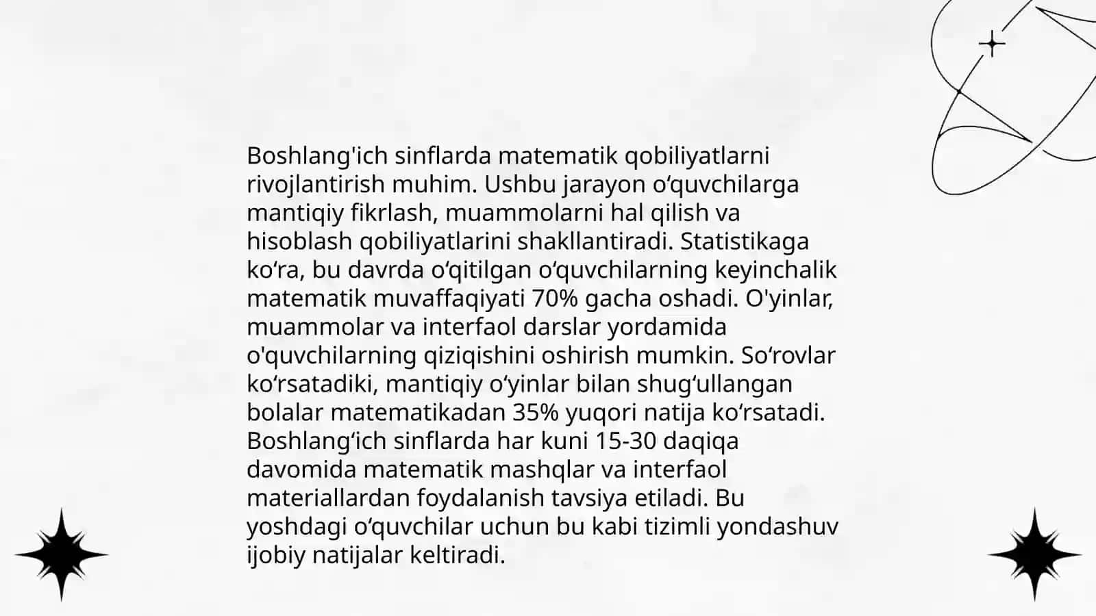 Boshlang’ich sinflarda matematikadan sinfdan tashqari ishlarni tashkil etishning maqsad va vazifalari 4